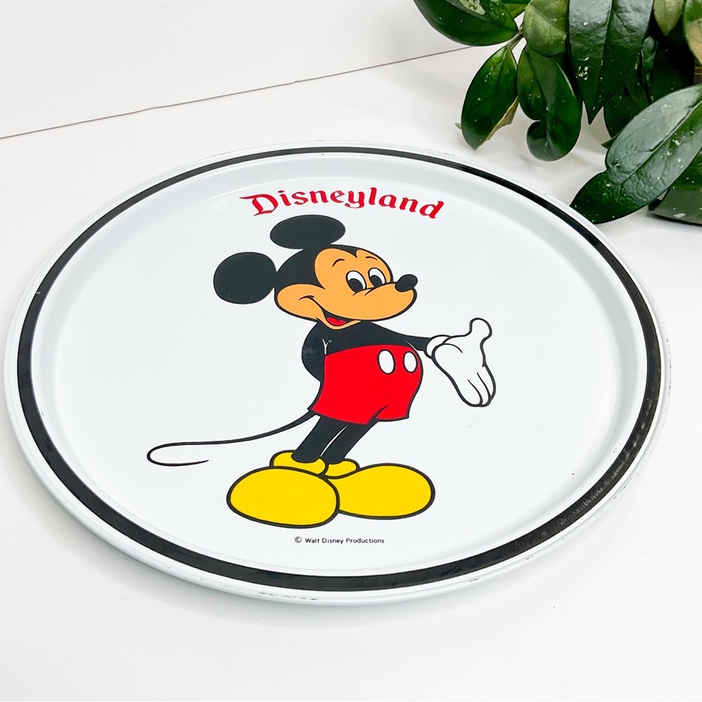 VINTAGE Disney Mickey Mouse Disneyland Serving Tray White Melamine Plate